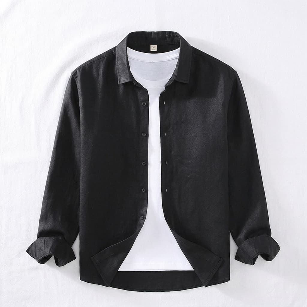 Blusa de Manga Longa em Linho Premium Riverton